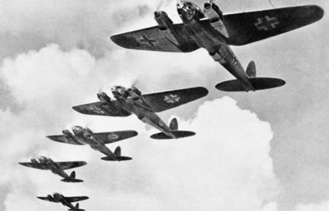 Aviones alemanes durante la Batalla de Inglaterra