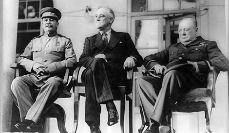 Stalin, Roosevelt y Churchill en Teherán