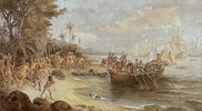 Desembarco de Pedro Álvares Cabral en Porto Seguro, Brasil. 1500
