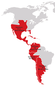 Imperio español en América en 1800.