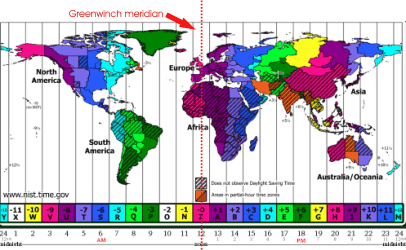 Time zones. Enlarge image