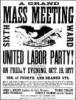 Pasquín socialista norteamericano de 1877, convocando a un gran mitin. Ampliar imagen