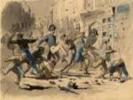 Tumultos en París durante la revolución de 1848. Ampliar imagen