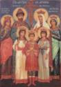 Los Romanov representados como santos en un icono. Ampliar imagen